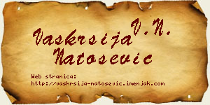 Vaskrsija Natošević vizit kartica